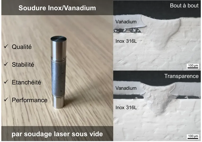 Défi relevé : la soudure Inox/Vanadium
